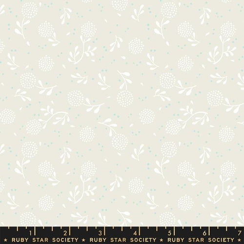 novelty flowers Backyard by Sarah Watts for Ruby Star Society Moda Fabrics  cream background with cream dandelions and leaves quilt weight cotton