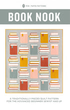 Load image into Gallery viewer, Pen Paper Book Nook Pattern traditionally pieced beginner books stacks bookmarks