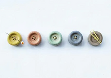 Load image into Gallery viewer, Cohana Shigaraki ware magnetic button pink blue green yellow needle holder