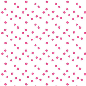 Cotton + Steel Crushed Berries Fabric white background with scattered hot pink raspberries quilts bags clothing