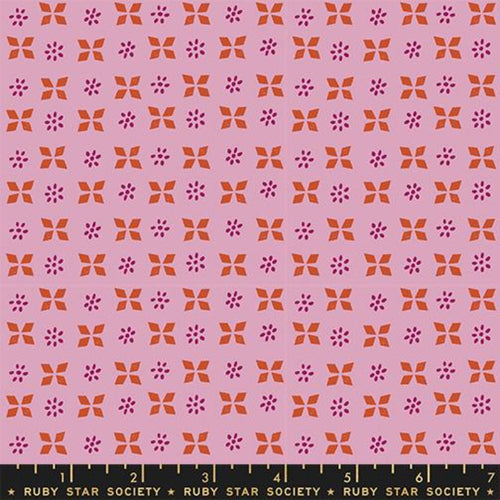 Ruby Star Society Sugar Maple by Alexia Abegg retro kitchen vintage patchwork dark peony background with ultra violet accent and dark peach geometric shapes quilt weight cotton