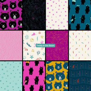 PRE-ORDER Teddy and the Bears Fat Quarter Bundle by Sarah Watts of Ruby Star Society for Moda Fabrics