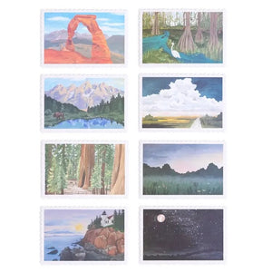 1 Canoe 2 National Parks Post Card Set of 8