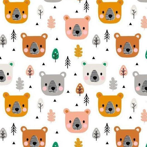 Dashwood Studios Wendy Kendall Acorn Wood cotton quilt garment fabric material  bears in forest cute