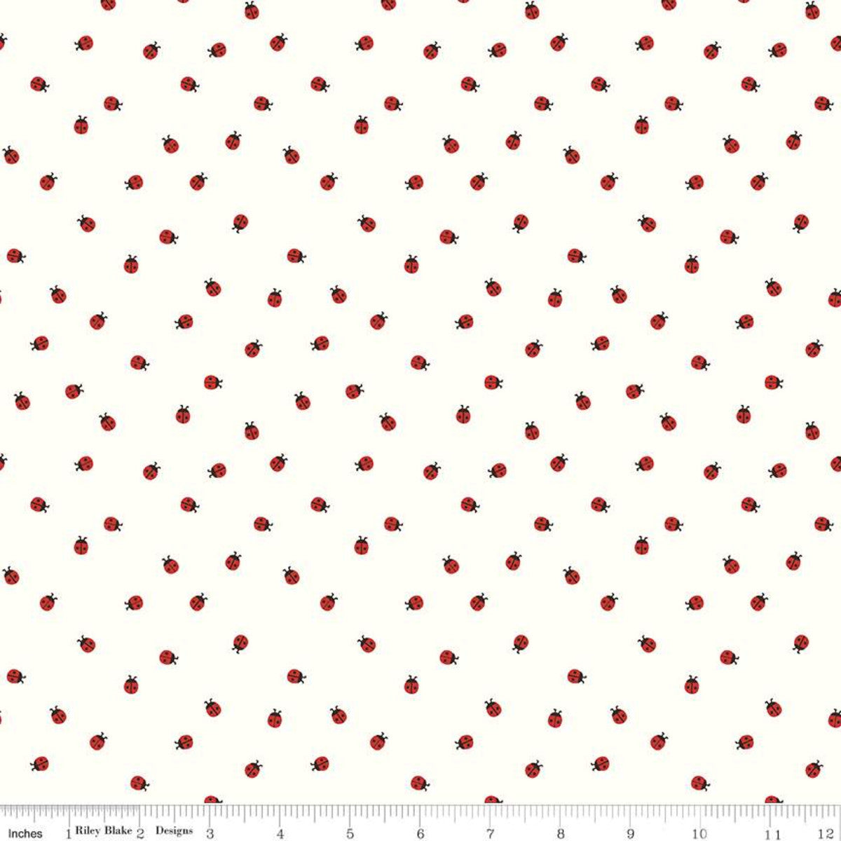 Red Hot Collection Ladybugs on White Cream Citrus and Mint for Riley Blake Designs Cotton Quilt Fabric Material ladybugs ladybirds 