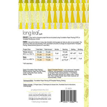 Load image into Gallery viewer, Carolyn Friedlander pattern intermediate template or foundation paper piecing quilt scrap  friendly Long Leaf trees