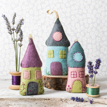 Load image into Gallery viewer, Felt Houses Cottages Lavender Filled Wool mix felt kit Corinne LaPierre embroidery