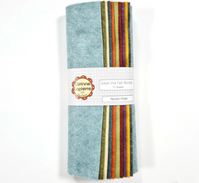Load image into Gallery viewer, Corinne LaPierre Nordic Walk Felt wool mix bundle 10 sheets soft heathered hues of blue green cream purple gold for embroidery or crafts