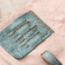 Load image into Gallery viewer, Corinne Lapierre sewing roll felt craft kit embroidery pincushion needle minder pockets gift quilter quilting