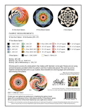 Load image into Gallery viewer, Chroma quilt pattern by Taralee Quiltery 60" circle throw quilt templates traditionally pieced jagged swirls make a colorful circle pattern only coloring pages and instructions for continuous bias binding