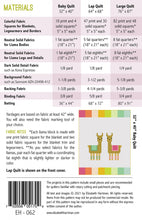 Load image into Gallery viewer, Little Llamas pattern by Elizabeth Hartman Hartmann beginner friendly traditionally pieced fat quarter scrap baby throw bed quilt sizes llamas wearing leg warmers and blanket