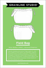 Load image into Gallery viewer, Field Bag Pattern by Grainline Studio Style number 32002 Advanced Beginner instructions for making knitting embroidery sewing shopping pool bag with many interior pockets
