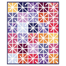 Load image into Gallery viewer, Zola quilt pattern by Kitchen Table Quilting baby lap twin size mock up in Happiness fabrics by Pippa Shaw for Figo Fabrics