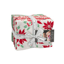 Load image into Gallery viewer, Holly Jolly collection by Urban Chiks for Moda fabrics retro style Santa holly bows and baughs ornaments candy canes mistletoe poinsettia strips dots red pink sage green fat quarter bundle material for quilts bags stockings tree skirt