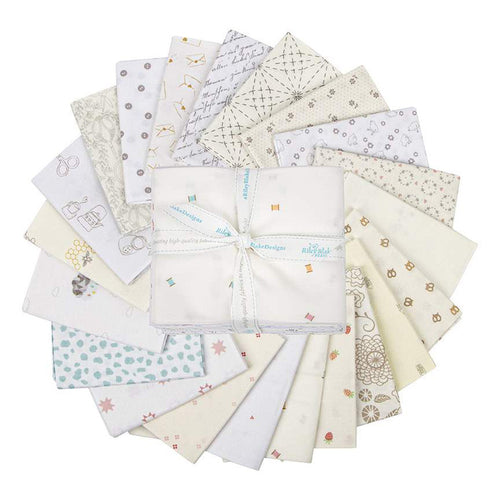 Hush Hush 2 Fat Quarter Bundle by Riley Blake Designs 21 different designers Kristy Lea  Amanda Neiderhauser Jill Finley Sandy Gervais and more low volume prints for background novelty fussy cutting cotton quilt weight fabric for quilts bags sewing projects