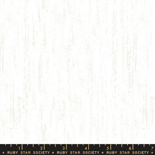 Ruby Star Society for Moda Fabrics white background with irregular streaks of silver metallic mimicing snow icy winter Christmas weather quilt weight for quilting garments bags White basic.  Brushed snow.