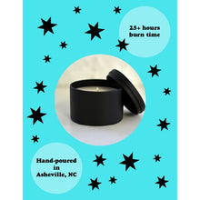 Load image into Gallery viewer, Moonlight Makers Soy Candle It's Just a Phase Walk in the Woods Scent Rosemary Lavender Cypress Cedar Patchouli 25+ hours of burn time no sulfates no parabens no dyes hand poured in North Carolina