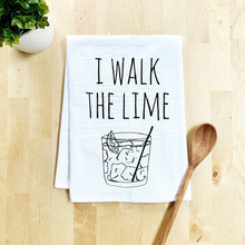 Load image into Gallery viewer, Punny Pun Flour Sack Dish Towel I Walk the Lime Moonlight Makers 100% Cotton