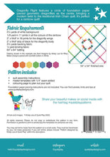 Load image into Gallery viewer, Dragonfly Flight Quilt Pattern by Kristy Lea aka Quiet Play modern Irish chain variation with a circle of geometric rainbow dragonflies in the center skill level intermediate