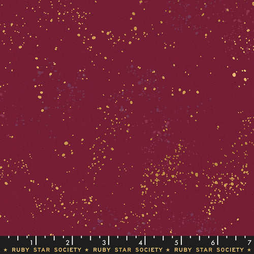 Ruby Star Society Speckled Wine Time Burgandy Metallic Fabric Quilt 