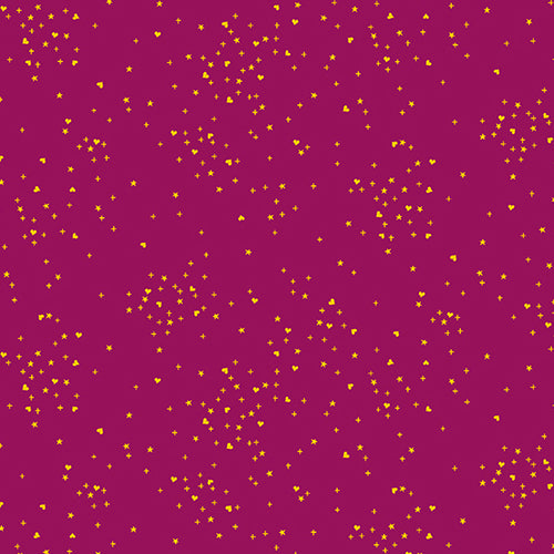 Rainbow Shimmer Raspberry Dark Pink Metallic Fabric Low Volume Andover Fabric