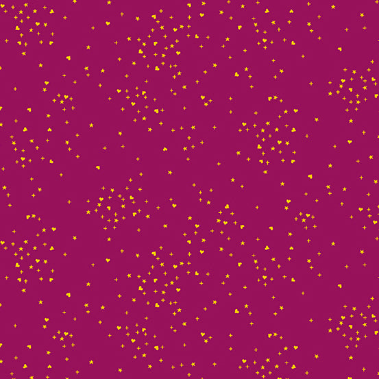 Rainbow Shimmer Raspberry Dark Pink Metallic Fabric Low Volume Andover Fabric