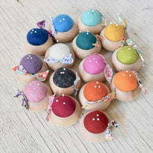 Load image into Gallery viewer, Brooklyn Haberdashery Turned Wood Pincushion Handmade in Japan