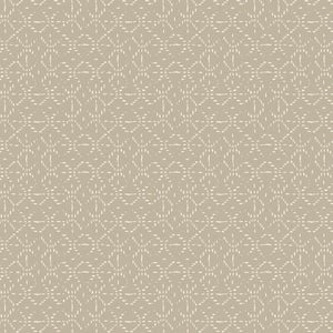 Curious Paths Clay Sand Beige color with soft cream geometic design for low volume background or basic Summer Folk Collection by Lissie Teehee for Cotton and Steel Fabrics high quality quilting weight cotton fabric for quilts bags sewing projects clothing garments