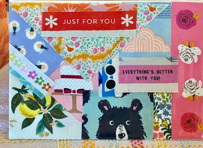 Happy Mail Cards with Fabric Scraps
