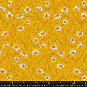 Flowerland by Melody Miller for Ruby Star Society Moda Fabrics  quilt weight cotton fabric garments bags quilting goldenrod yellow gold daisy floral background large flowers 