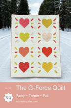 Load image into Gallery viewer, The G Force Quilt by The Nomadic Quilter NQ Hearts with confetti emphasis baby throw full traditionally pieced
