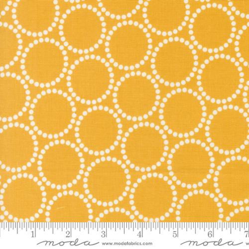 Love Letter LIzzy House Moda Fabrics quilting cotton golden harvest yellow background with pearl bracelet clusters 