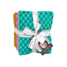 Load image into Gallery viewer, Scenery background and coordinate fabrics from Elizabeth Hartman for Moda Fabrics subtle tone on tone prints in aqua teal blue pink red orange green fat quarter bundle cotton quilt fabric

