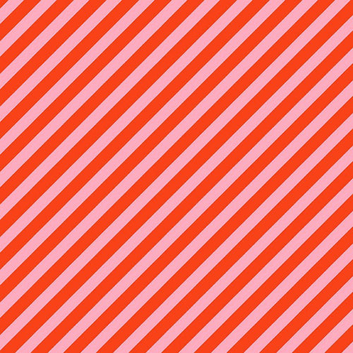 Holly Jolly by Dear Stella cotton quilt fabric Christmas Holiday Vintage Retro style red and pink diagonal bias stripe