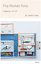 Load image into Gallery viewer, Flip Pocket Folio by Aneela Hoey zipper bag pattern 
