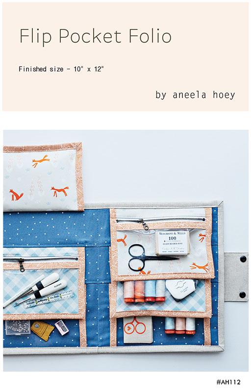 Flip Pocket Folio by Aneela Hoey zipper bag pattern 