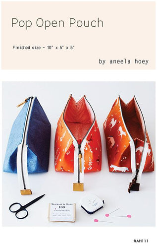 Pop Open Pouch by Aneela Hoey zipper bag pattern 
