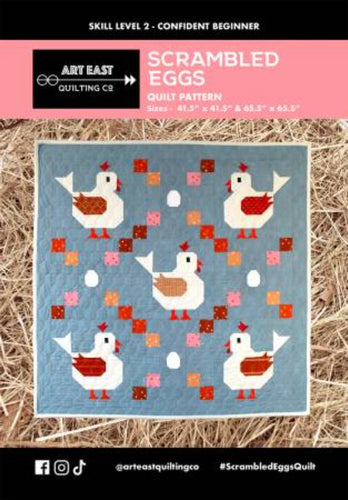 Art East Quilting Co. pattern Scrambled Eggs confident beginner quilt pattern traditional piecing chicken irish chain eggs small and large size