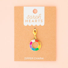 Load image into Gallery viewer, Sarah Hearts Color Wheel Zipper Charm
