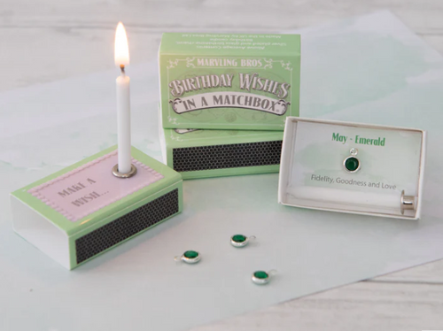 Marvling Brothers Birthday Wishes in a Matchbox May Emerald  novelty gift