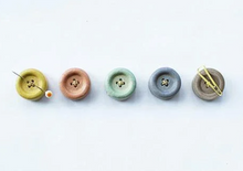 Load image into Gallery viewer, Cohana Shigaraki ware magnetic button pink blue green yellow needle holder 
