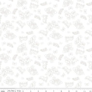 Lights On  Low Volume basic by Flutter by Citrus + Mint Riley Blake Designs grayscale tossed various sized butterflies on white background