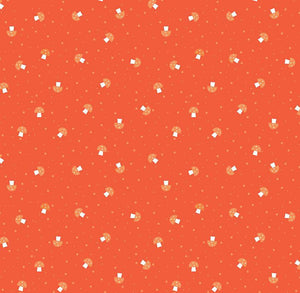 Bloom Mushies Orange Kristy Lea Quiet Play Riley Blake Designs quilt cotton scattered mushrooms tone on tone polka dots