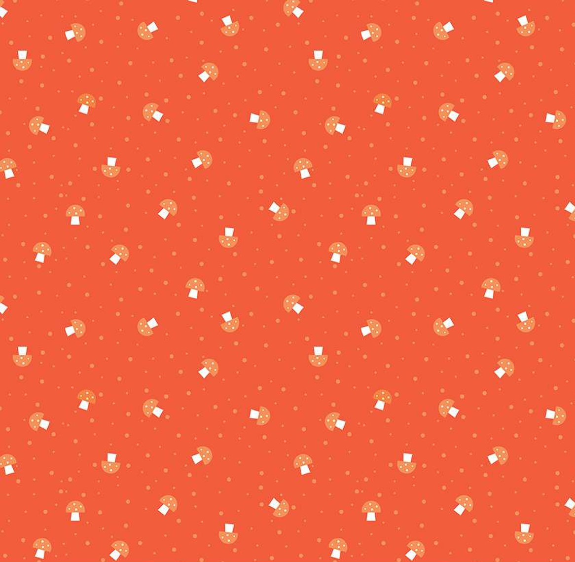 Bloom Mushies Orange Kristy Lea Quiet Play Riley Blake Designs quilt cotton scattered mushrooms tone on tone polka dots