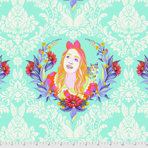 Curiouser  Tula Pink Alice in Wonderland Daydream aqua Cotton Quilting Fabric