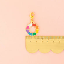 Load image into Gallery viewer, Sarah Hearts Color Wheel Zipper Charm
