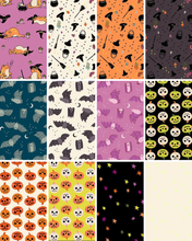 Load image into Gallery viewer, Freaky Familiars Halloween Collaborative Collection by Ruby Star Society 5" Charm Pack
