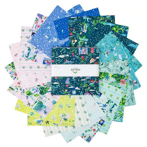 Jill Howarth Riley Blake Designs fat quarter bundle cotton fabric Never Never Land Forever Neverland Peter Pan nautical pirate ship aqua blue green yellow and pink 