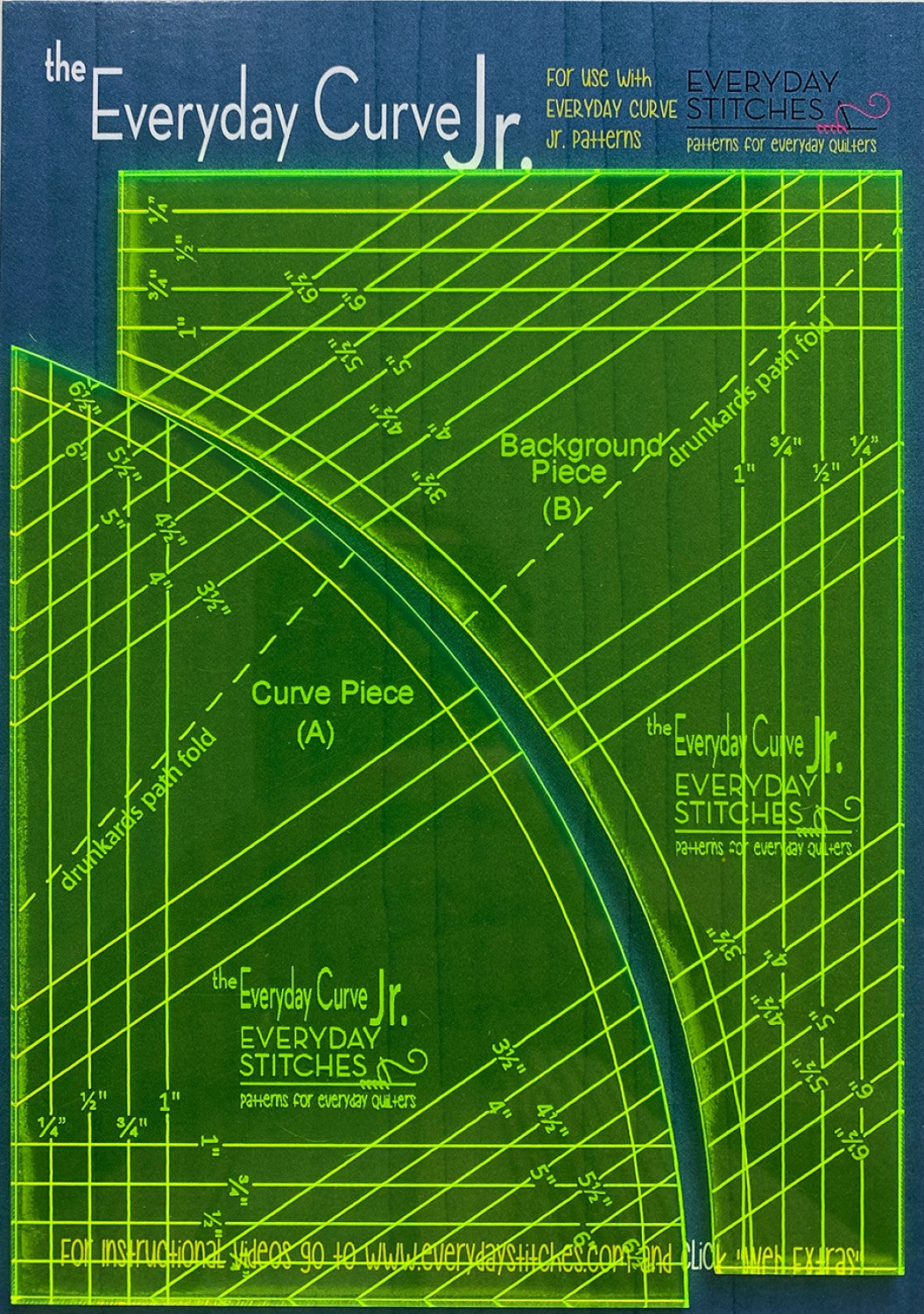 Everyday Stitches Curve Jr. Bohemian Born pattern ruler curved piecing acrylic