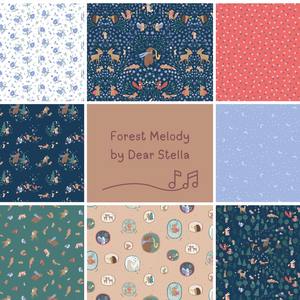 Forest Melody Dear Stella Fat Quarter Bundle Animals in forest playing musical instruments winter themed